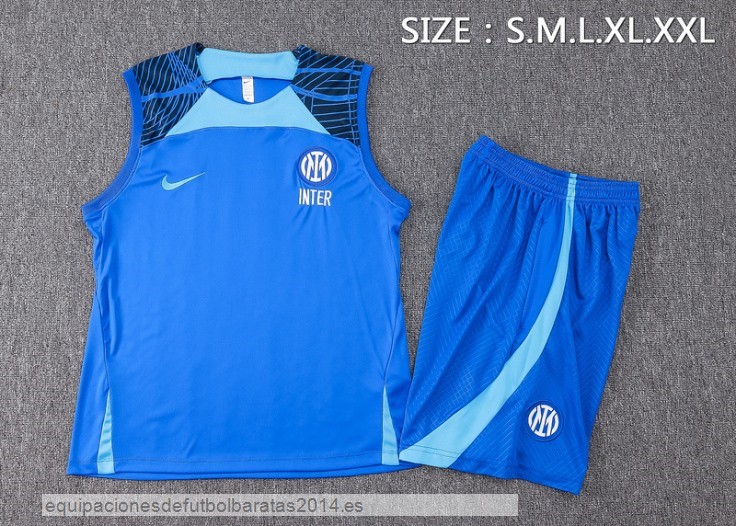Nuevo Entrenamiento Sin Mangas Conjunto Completo Inter Milan 24/25 Azul Baratas